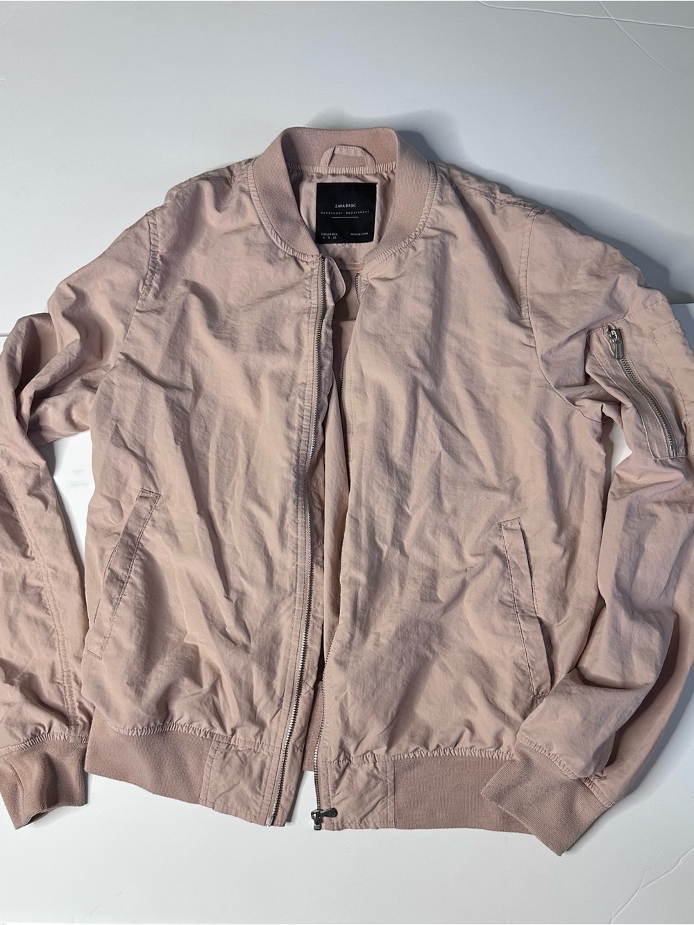 Zara light weight Blush Pink Bomber Jacket